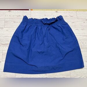 J. Crew 100% Cotton Women Indigo Skirt Mini Ruffle Waist